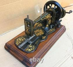 1876 Antique Singer 12k Fiddle base Hand Crank Sewing Machine with Large Roses