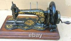 1876 Antique Singer 12k Fiddle base Hand Crank Sewing Machine with Large Roses