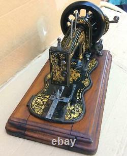 1876 Antique Singer 12k Fiddle base Hand Crank Sewing Machine with Large Roses