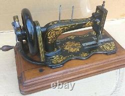 1876 Antique Singer 12k Fiddle base Hand Crank Sewing Machine with Large Roses