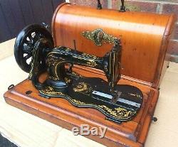 1885 Antique Singer 12K New Family Fiddlebase with Acanthus decals