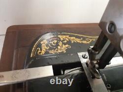 1889 Singer 12 K Acanthus Leaves decal sewing machine in wooden case