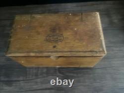 1889 Singer Simanco Sewing Machine Parts Attachments Puzzle Wood Box Antique
