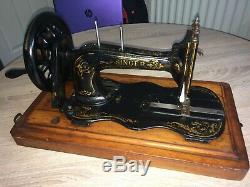 1890 Antique Singer 12K fiddle base handcrank sewing Machine Acanthus leaves