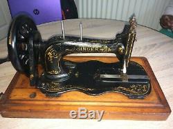 1890 Antique Singer 12K fiddle base handcrank sewing Machine Acanthus leaves