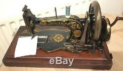 1890 Antique Singer 12k Fiddle base Hand Crank Sewing Machine