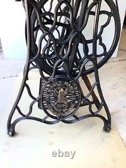 1894 Singer Model 27 Treadle Sewing Machine with Sphnix Motif and CoffinTop