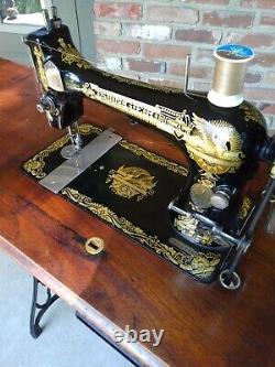 1894 Singer Model 27 Treadle Sewing Machine with Sphnix Motif and CoffinTop