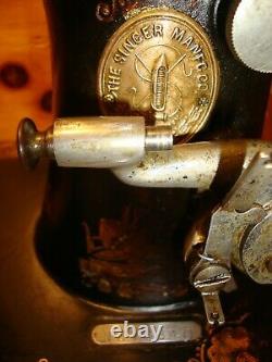 1900 Antique Singer Sewing Machine Head Model 27 Sphinx, Serviced