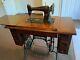1900s Antique Singer Sewing Machine, Table Cabinet, Cast Iron Base Price Reduce