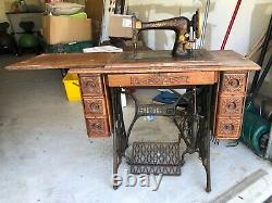 1908 antique singer sewing machine with cabinet