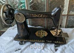 1909 Antique Victorian LOTUS Singer Treadle Sewing Machine Model 66 D Series