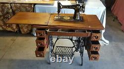 1909 Singer Treadle Sewing Machine. Model 66 With 7 Drawers. Very Ornate