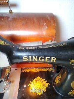 1910 Singer Sewing Machine Model 15 + Case WORKS, SEE VIDEO FREE S&H