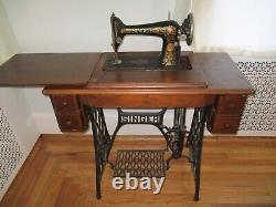 1911 Treadle Singer Sewing Machine + Cabinet, Red Eye #66, Pick-up Connecticut