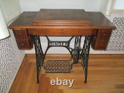 1911 Treadle Singer Sewing Machine + Cabinet, Red Eye #66, Pick-up Connecticut