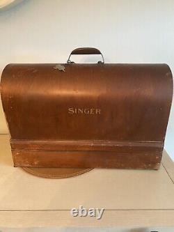 1912 Singer Model 66 Red Eye Sewing Machine! Motor, Light, Wood Case! WORKS