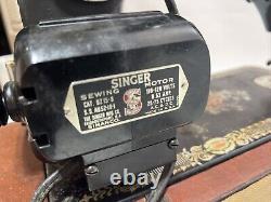 1915 Singer Model 66 Sewing Machine, Motor Works, with travel case, Redeye Decals