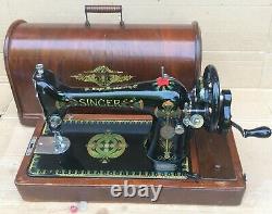 1919 Antique Singer 66, 66K Lotus Decals Hand crank Sewing Machine