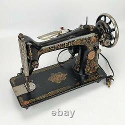 1919 Singer Model 66 Electric Sewing Machine vintage usa red eye motor