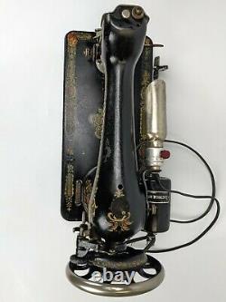 1919 Singer Model 66 Electric Sewing Machine vintage usa red eye motor