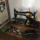 1920 Singer Sewing Machine 115 Wings Decal Motorized Attachments & Bentwood Case