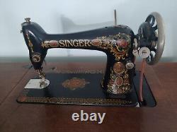 1920 Singer sewing machine, Model 66 Red Eye with Treadle Cabinet