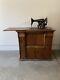 1920s Singer 66 Redeye Treadle & Electric Sewing Machine Withoak Cabinet/stnd/tble