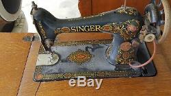 1920s no 66 singer sewing machine in ornate cabinet in excellent conditionp