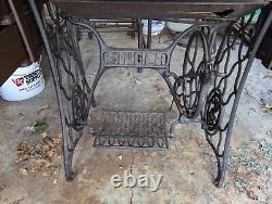 1921 Singer Cabinet Sewing Machine with Cast Iron Treadle Elizabethport, NJ