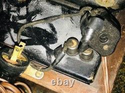 1922 Antique Singer Model 128 Sewing Machine with Bentwood Case with Knee crank