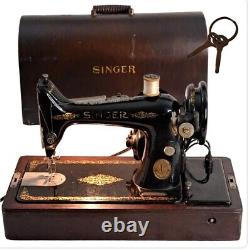 1922 Singer Sewing Machine 99K Knee Control Serial Y719220 WithBentwood Case/Keys