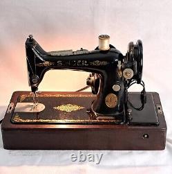 1922 Singer Sewing Machine 99K Knee Control Serial Y719220 WithBentwood Case/Keys