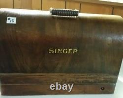 1924 SINGER SEWING MACHINE Ser # AA148569 Knee Bar Accessories Wooden Case works