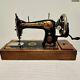 1925 Singer Hand Crank Sewing Machine 15k Sphinx Tested Rare Bed Decalcase