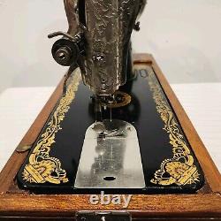 1925 Singer Hand Crank Sewing Machine 15k Sphinx Tested Rare Bed DecalCase