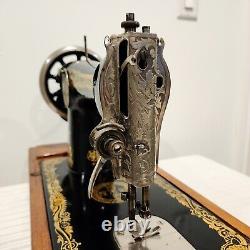 1925 Singer Hand Crank Sewing Machine 15k Sphinx Tested Rare Bed DecalCase