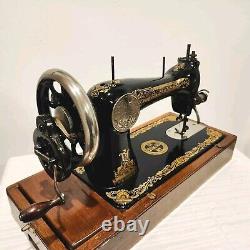 1925 Singer Hand Crank Sewing Machine 15k Sphinx Tested Rare Bed DecalCase