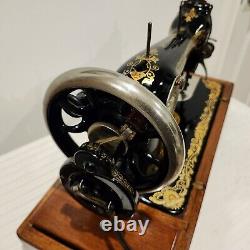 1925 Singer Hand Crank Sewing Machine 15k Sphinx Tested Rare Bed DecalCase