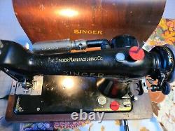1927 SINGER 101 Knee Lever SEWING MACHINE ALUMINUM, Works, Bar Instead Of Pedal