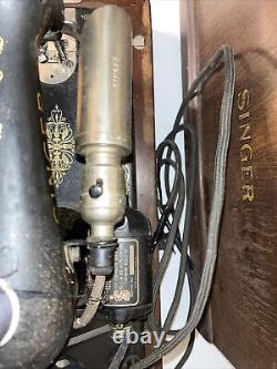 1929 Antique Singer Sewing Machine Usa With Wooden Case
