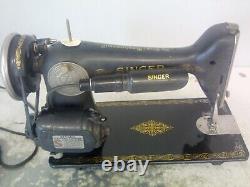 1940 Vintage SINGER Electric Sewing Machine with foot pedal-Antique-AF658814