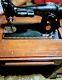 1941 Singer Sewing Machine, Hideaway Cabinet With Drawers & All Parts