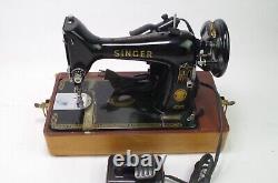 1950s SINGER Model 99K Portable Sewing Machine with Accessories + Pedal Works Well