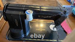 1952 Singer 301 Sewing Machine #65 Cabinet Stool Excellent Running And Cosmetic