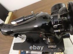 1953 SINGER 15-91 Sewing Machine Gear Drive SERVICED Denim Leather