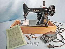 1955 SINGER 99 Sewing Machine Heavy Duty -Excellent Condition-Fully Servcd