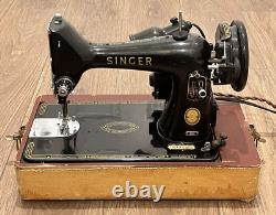 1956 SINGER 99K Portable Sewing Machine -Case-Pedal Light Great Britain