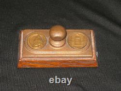 1958 Super Rare Antique Bronze Wooden Base Singer Sewing Machine Fabric Weight