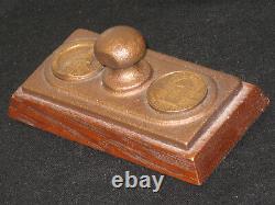 1958 Super Rare Antique Bronze Wooden Base Singer Sewing Machine Fabric Weight